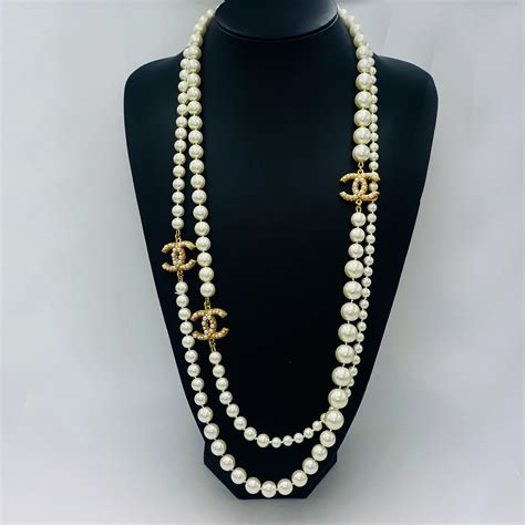 chanel jewelry pearl necklace|chanel pearl necklace vintage.